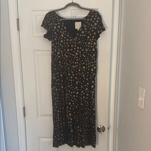 Elegant Black and Gold Polka Dot Dress